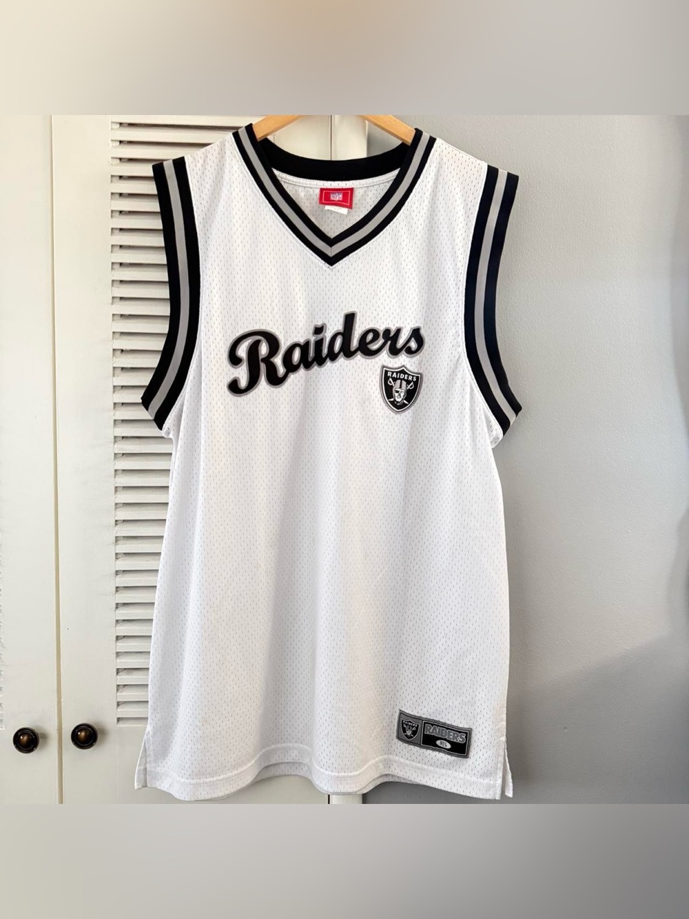 Vintage NFL Oakland Raiders Sewn Embroidered White Jersey Sz XL